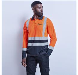 Long Sleeve Surveyor Two-Tone Hi-Viz Golf Shirt