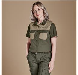 Ladies Short Sleeve Serengeti 2-Tone Bush Shirt